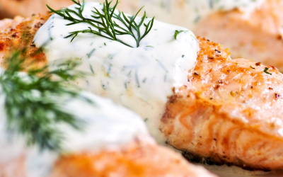 Poached Salmon with Dill Sauce