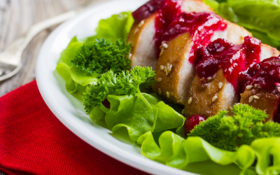 Roast Duck Breast with Orange, Cranberry and Praline Salad