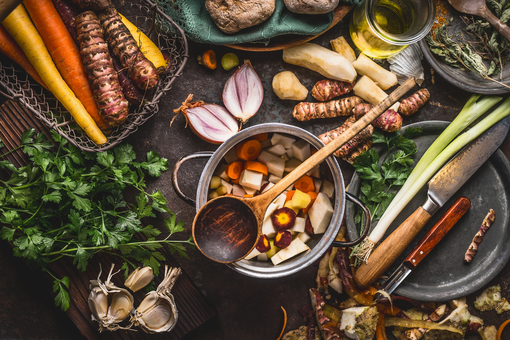 Plant Based & Kosher: Root Vegetable and Barley Borscht